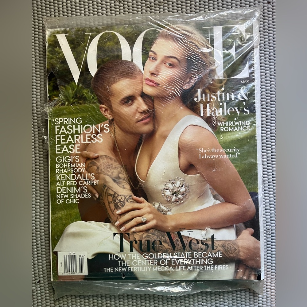 Vogue Magazine (March, 2019) Justin Bieber and Hailey Cover